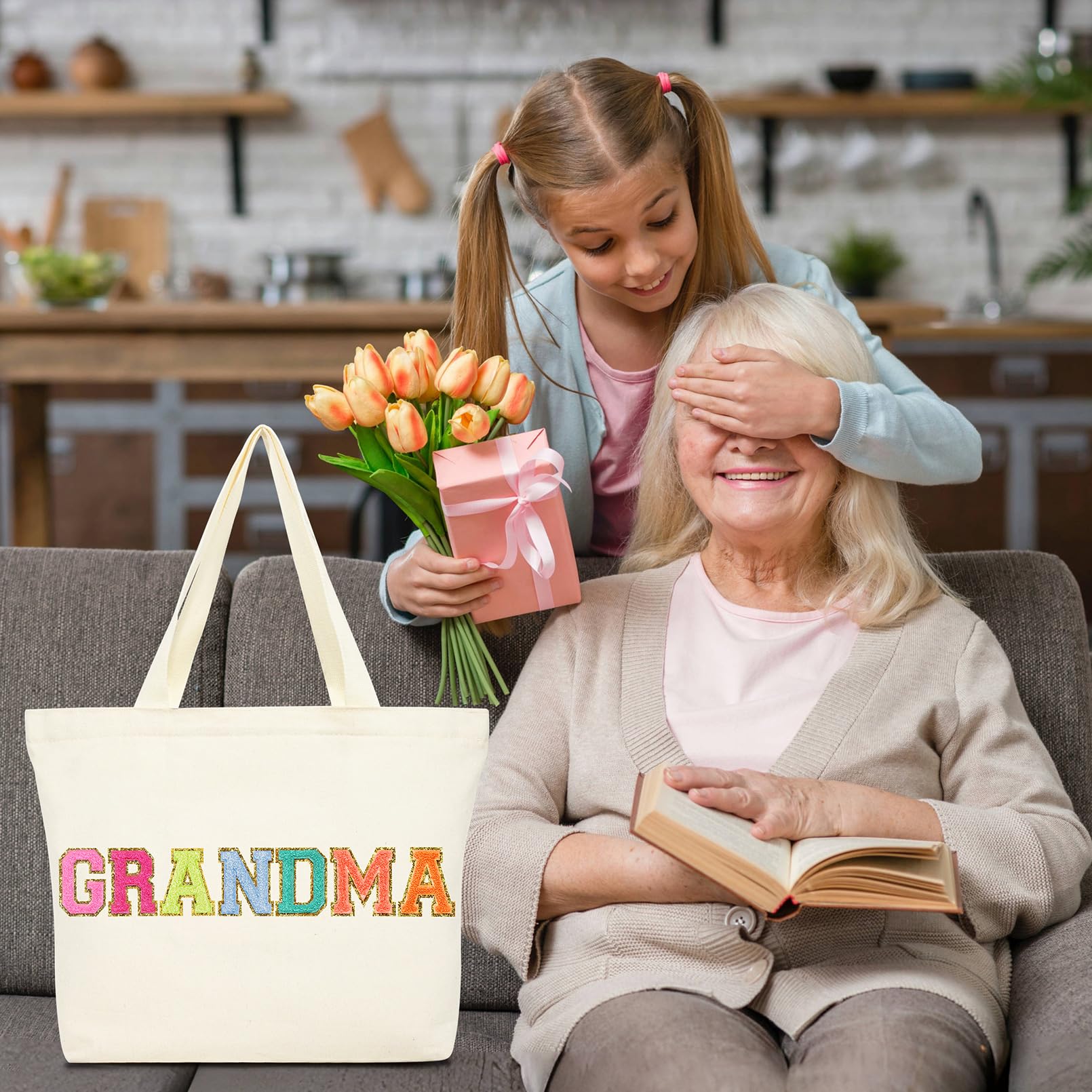 トートバッグ GRANDMA TOTE Grandma Tote Bag-grandma Gift-colorful Tote Ba With Zippers and